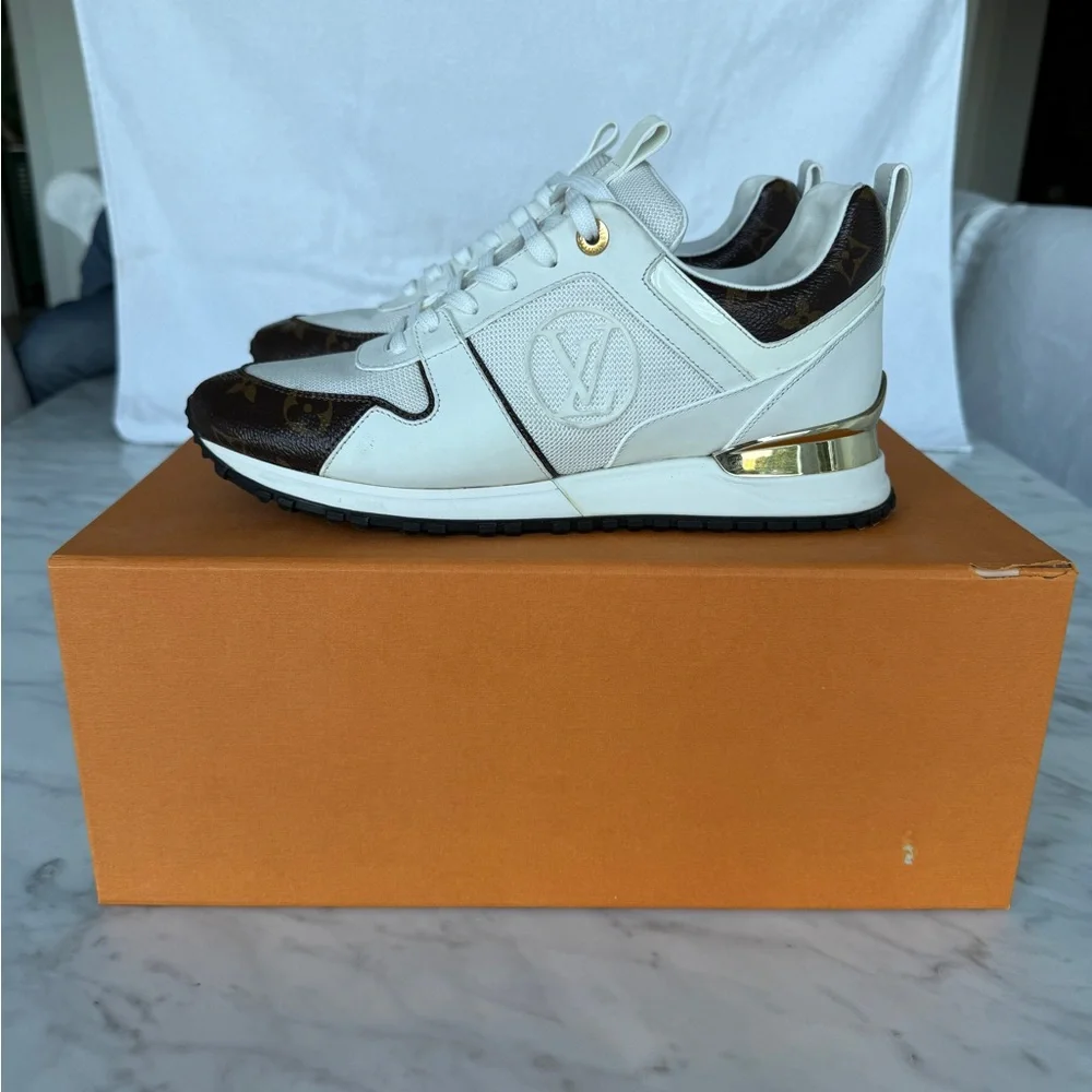 Louis Vuitton White and Brown Sneakers - Picture 7 of 16